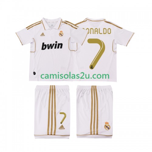 Camisolas de futebol Real Madrid Cristiano Ronaldo 7 2011 2012 Retro Criança Equipamento Principal Manga Curta Camisolas de futebol Real Madrid Cristiano Ronaldo 7 2011 2012 Retro Criança Equipamento Principal Manga Curta